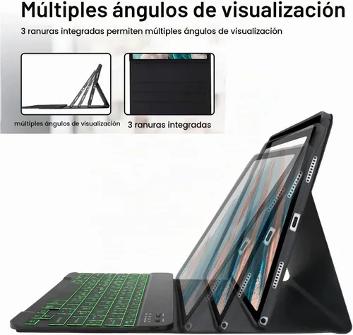 Vista 6 de Funda con teclado para Samsung Galaxy Tab A11 Plus / A9 Plus de 11 pulgadas, con retroiluminación Bluetooth A9+ con soporte para bolígrafo S