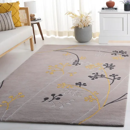 Vista 5 de SAFAVIEH Soho Collection - Alfombra redonda de 6 pies, color gris, lana hecha a mano, ideal para zonas de alto tráfico en sala de estar, dormitorio