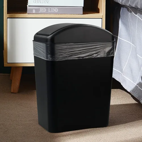 Vista 4 de Cand 1 bote de basura de 4 galones, cubo de basura de plástico con tapa giratoria, 16 L (negro)