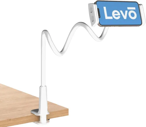Vista 7 de LEVO Soporte ajustable para teléfono celular, soporte de teléfono con cuello de cisne con brazo largo flexible, soporte para teléfono inteligente