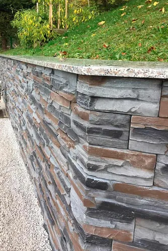 Vista 3 de Moldes de hormigón DIY Juego de 10 moldes de plástico para pared de yeso de hormigón, piedra de cemento apilado, molde de paredes de piedra apiladas