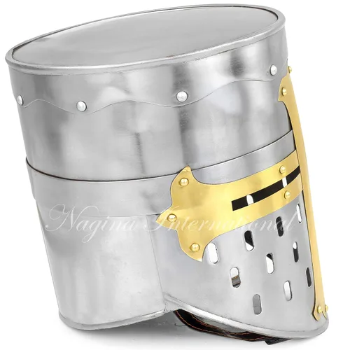 Vista 8 de Nagina International Swaggersoul - Casco medieval de armadura de caballero cruzado templario Armadura espartana griega romana Tamaño libre