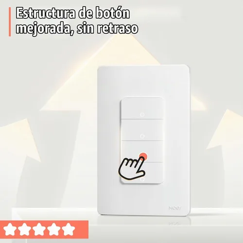 Vista 3 de MOES Interruptores de luz inteligente Wi-Fi de 2ª generación, requiere cable netural, interruptor inteligente de un solo polo, compatible con Alexa