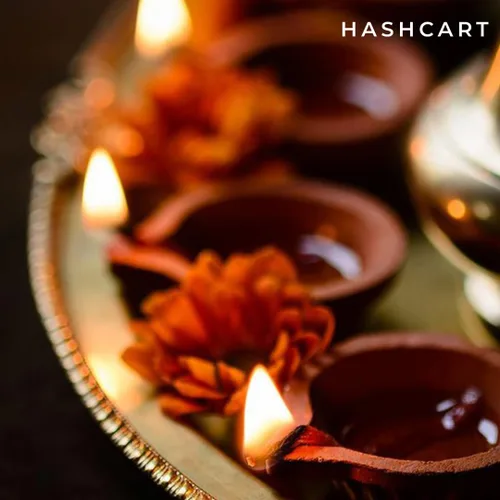 Vista 6 de Diwali Diyas Diyas Diyas de arcilla para Pooja con mechas de algodón [24 piezas] – Lámpara de aceite india Puja Diwali Pooja – Decoración Diwali