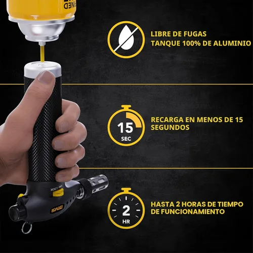 Vista 4 de LEXIVON Kit multifunción de antorcha de butano Estación de soldadura de autoencendido, prémium, con llama ajustable Grado Profesional