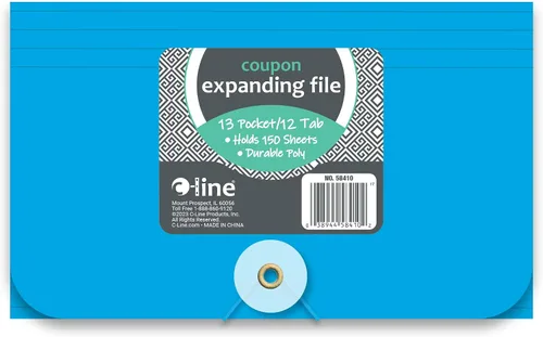 Vista 4 de C-Line 13-Pocket Expanding File, Coupon Size, 1 Expanding File, Color May Vary (58410-DS)