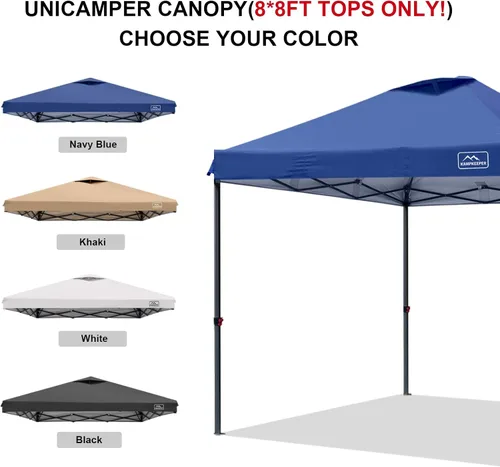 Vista 30 de KAMPKEEPER Cubierta de Repuesto Superior para Carpa Toldo Emergente con Ventilación de Aire y Correa Elástica Ajustable, Poliéster Resistente a Azul