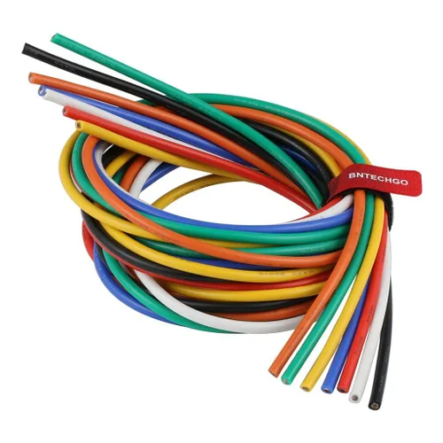Vista 12 de BNTECHGO Cable de silicona paralelo flexible de calibre 10, 2 conductores, rojo y negro, alta resistencia, 200 grados C 600 V para cable
