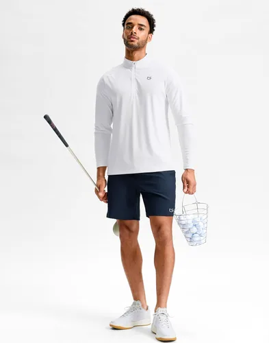 Vista 7 de G Gradual Camisetas deportivas de manga larga con cremallera de un cuarto Blanco