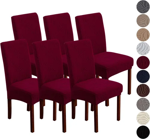 Vista 32 de Fundas para Sillas de Comedor, Fundas para Sillas de Comedor Elásticas Parsons, Protector de Sillas de Cocina para Comedor, Extraíbles, Lavables