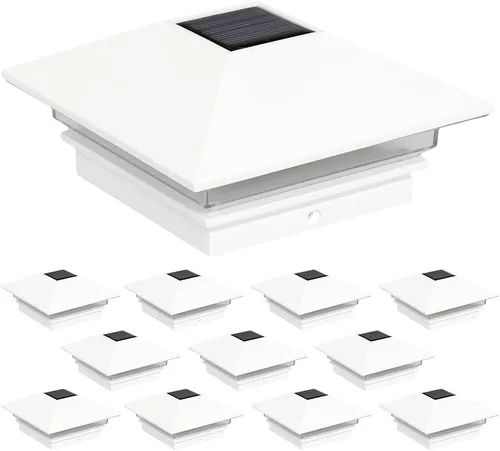 Vista 10 de Postes solares GreenLighting Nominal 4 x 4 Slim LED, lámpara con remate para postes de madera, Bronce