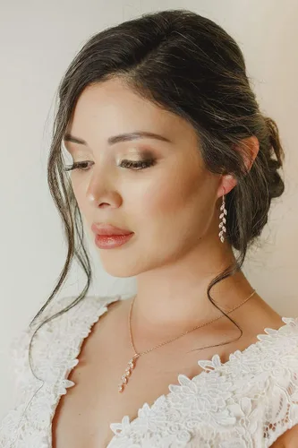 Vista 2 de SWEETV Juego de joyas de boda para novias sirvienta circonita cúbica marquesa collar de novia juego de aretes para mujer disfraz de graduación