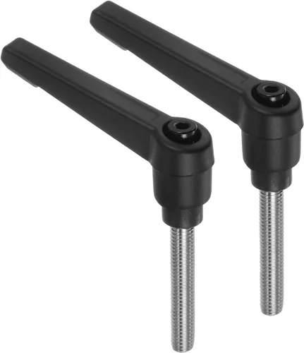 Vista 11 de uxcell 2 manijas de palanca de sujeción, M5 x 0.787 in, perno macho roscado de acero inoxidable 304, asas ajustables de bloqueo de trinquete