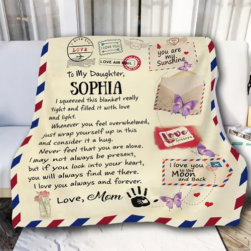 Vista 10 de Pofily Regalos de hija para mamá, manta "to My Daughter", regalos para mamá, abuela, tatarabuela, regalo para mamá, regalo de Navidad, graduación