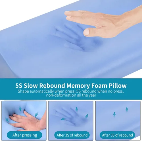 Vista 4 de Almohadas de Espuma Viscoelástica Almohada para el Cuello para Dormir, Almohada Cervical Ergonómica Almohada de Cama para Personas que Duermen