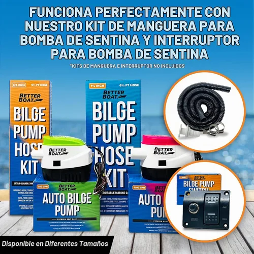 Vista 5 de Bomba de sentina automática 750 GPH 12V con interruptor de flotador incorporado, 3/4 pulgadas