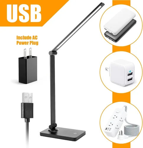 Vista 7 de DWEPTU Lámpara de escritorio recargable Lámparas de escritorio LED Lámparas de escritorio para cuidado de los ojos Lámpara de oficina regulable