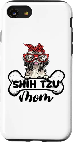 Vista 13 de iPhone 15 Shih Tzu Mom Shirt Dog Bone Mothers Day Dog Mama Case