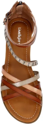Vista 5 de Limelight Vanya - Sandalias planas de gladiador con cierre de cremallera para mujer