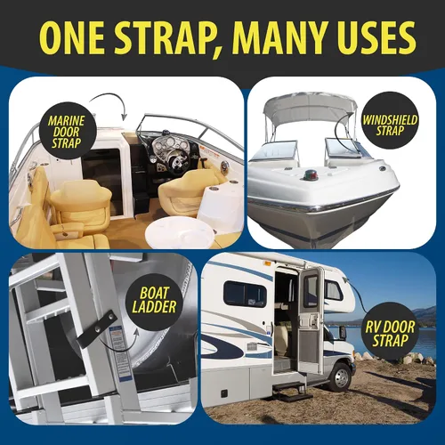 Vista 5 de EZ-Xtend Accesorios para barco pontón – Correa de escalera, broche de acero inoxidable y tornillo de acero inoxidable incluidos – Extra resistente