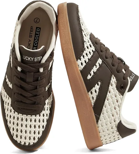 Vista 41 de LUCKY STEP Zapatillas de moda con suela de goma retro para mujer