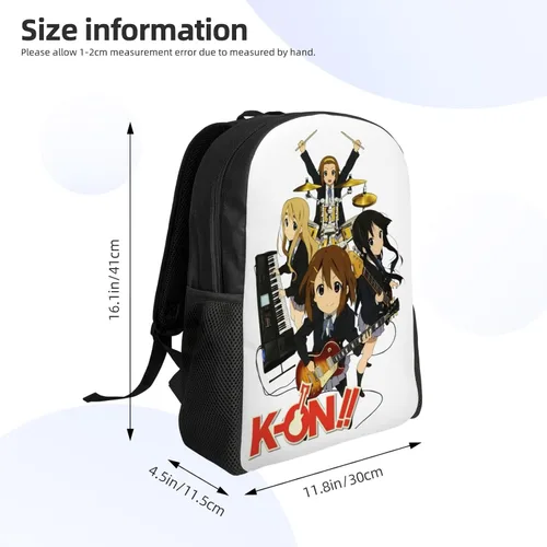 Vista 4 de JjoiaS Anime K-On - Mochila para adultos, ligera, unisex, a la moda, casual, bolsa de viaje, Negro -, Mochilas de mochila
