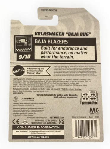 Vista 2 de Mattel Hot Wheels Volkswagen Baja Bug, Baja Blazers 9/10 [rojo] 241/250