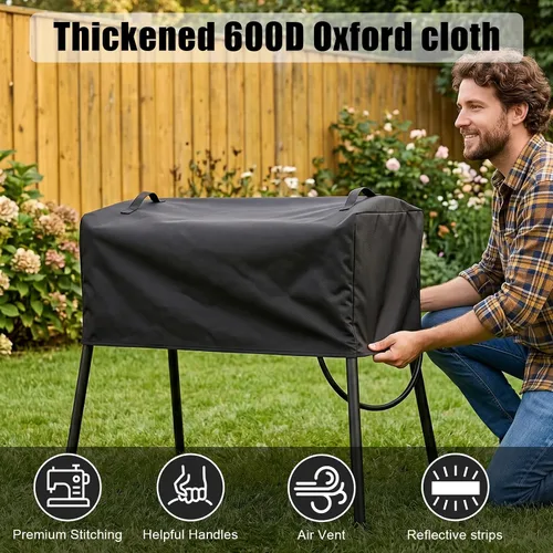 Vista 5 de QuliMetal Cubierta de patio para estufa Camp Chef de 3 quemadores, incluye el modelo SPG90b PRO90 Tundra TB90LWG SPG90B TB90LW TB90LWG15, cubierta