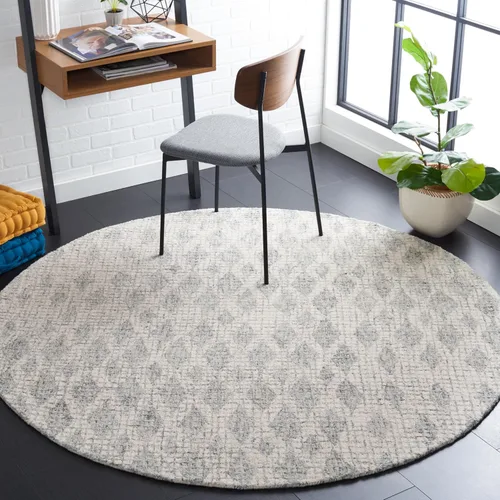 Vista 12 de SAFAVIEH Abstract Collection - Alfombra decorativa, 2 x 3 pies, marfil y azul, lana hecha a mano, ideal para zonas de alto tráfico en entrada, sala