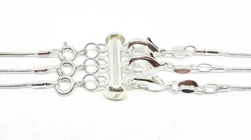 Vista 2 de Seashell Crafter - Collar en capas de plata de ley con cierre espaciador, desenreda y separa varios collares con cierre deslizante y cierre