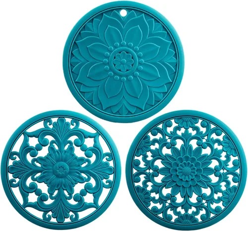 Vista 5 de Salvamanteles para platos calientes, salvamanteles de silicona, almohadillas calientes para cocina, salvamanteles para ollas y sartenes calientes