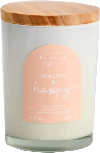 Vista 9 de Vela de soja de vidrio con tapa perfumada, Balance + Bliss, 9.3 onzas