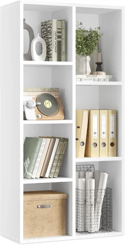 Vista 23 de VASAGLE Custos Collection - Estantería para libros tipo cubo con 4 compartimentos, 9.4 x 26 x 26 pulgadas, estantería de almacenamiento para sala