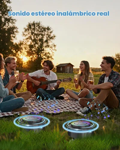 Vista 8 de Altavoz de ducha Bluetooth, IP67 impermeable altavoces portátiles con ventosa, espectáculo de luces, micrófono integrado, mini altavoz para baño