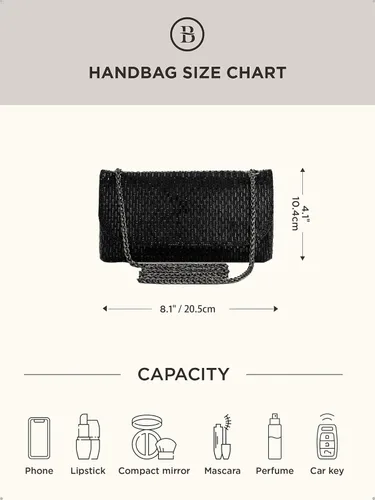 Vista 7 de Coucoland Bolsos de mano para mujer, bolsas de noche formales con diamantes de imitación brillantes, bolsa de hombro para boda, cóctel, baile