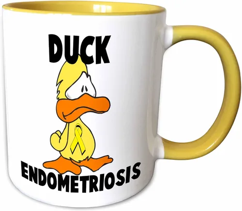 Vista 13 de 3dRose Duck Endometriosis Awareness Ribbon Cause Design 15oz Two-Tone Black Mug