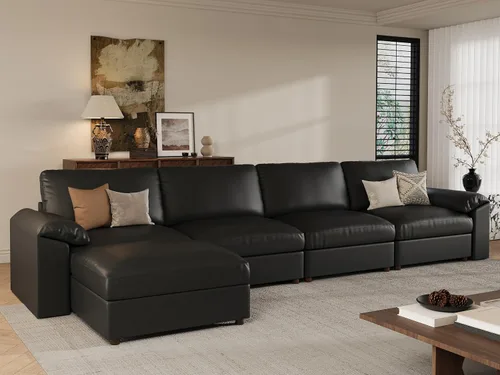 Vista 45 de EASE MOOSE Sofá modular seccional, sofá en forma de U para sala de estar Beige