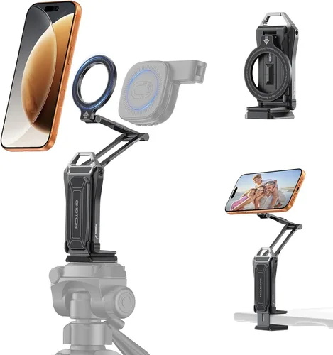 Vista 9 de OMOTON Magnetic Phone Mount for Tripod Camera with Arca Base Cold Shoe 1/4