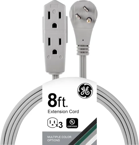 Vista 16 de GE Cable de extensión plano de 3 salidas de 3 pies, cable de extensión a tierra con múltiples tomas, extensor de salida de 3 clavijas, enchufe