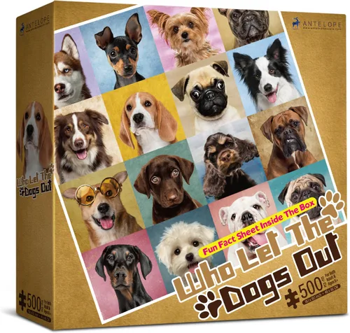 Vista 2 de Antelope - Lindo rompecabezas para perros y cachorros - 500 piezas de alta resolución, acabado mate, borde liso, sin polvo, rompecabezas de animales