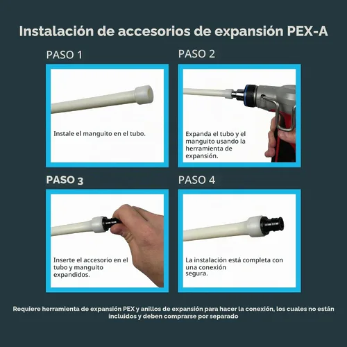 Vista 7 de SharkBite Adaptador de expansión Poly MNPT de 1/2 x 1/2 pulgada para tubería PEX-A, paquete de 5, accesorios de plomería de plástico, adaptador
