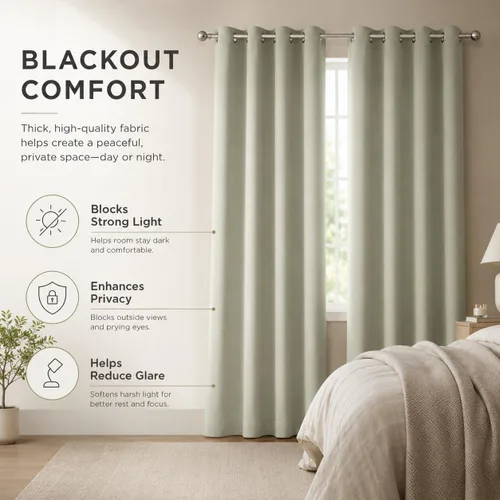 Vista 4 de Aquazolax Cortinas opacas de 45 pulgadas de largo, juego de 2 paneles para guardería, cortinas de tratamiento de ventanas con aislamiento térmico