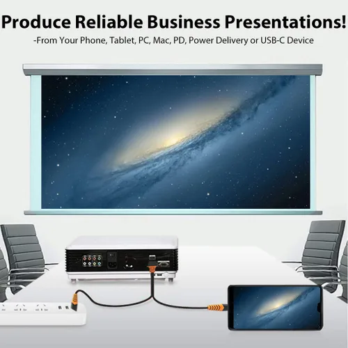 Vista 4 de PRO USB tipo C HDMI compatible con Xiaomi 16 Pro Mini a 8k/4k Plus Power 6 pies/5.9 ft Cable: Full 4k 2160p @60Hz/8k 7680x4320@30Hz Thunderbolt 3/4