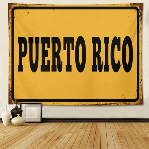 Vista 10 de Kizon Tapiz para colgar en la pared de la bandera de Puerto Rico Boricua para sala de estar, dormitorio, 60 x 40 pulgadas
