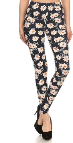 Vista 2 de Leggings Depot High Waisted Floral & Space Print Leggings for Women - Regular, Plus, 1X3X, 3X5X
