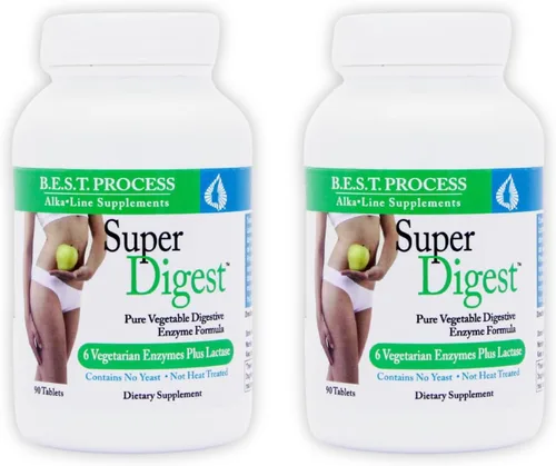 Vista 10 de SuperDigest Best Process Alkaline — Soporte digestivo multienzimático — Enzimas digestivas con alfalfa, papaína y bromelina (apto para vegetarianos)