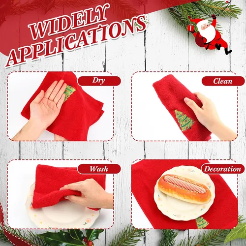 Vista 4 de Ganeen 6 toallas de mano navideñas para baño, 12 x 18 pulgadas, juego de toallas de cocina de muñeco de nieve azul, juego de toallas decorativas