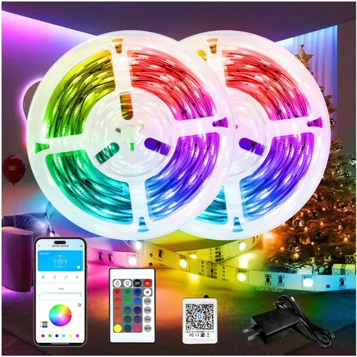 Vista 12 de DAYBETTER - Tiras de luces LED de 110 pies, tiras de iluminación inteligentes con control remoto de aplicación, luces RGB que cambian