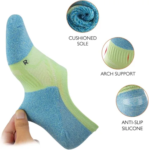 Vista 2 de Gonii No Show Socks - Calcetines de compresión acolchados de corte bajo para mujer 5 pares