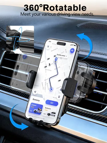 Vista 8 de Cargador de coche inalámbrico, soporte de teléfono de carga rápida de 15 W, soporte de teléfono con sujeción automática para parabrisas, ventilación
